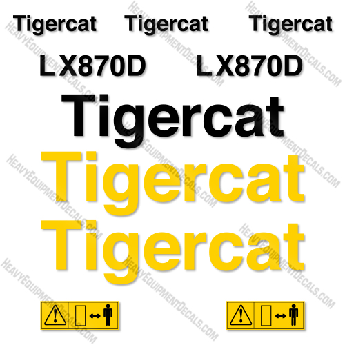 Fits Tigercat LX870D Decal Kit Feller Buncher cat, decal kit, deere, tiger, 