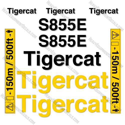 Fits Tigercat S855E Decal Kit Shovel Logger cat, decal kit, deere, tiger, 