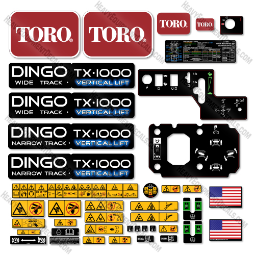 Toro Dingo TX-1000 Full Decal Kit Track Loader - Aftermarket Kit decal kit toro