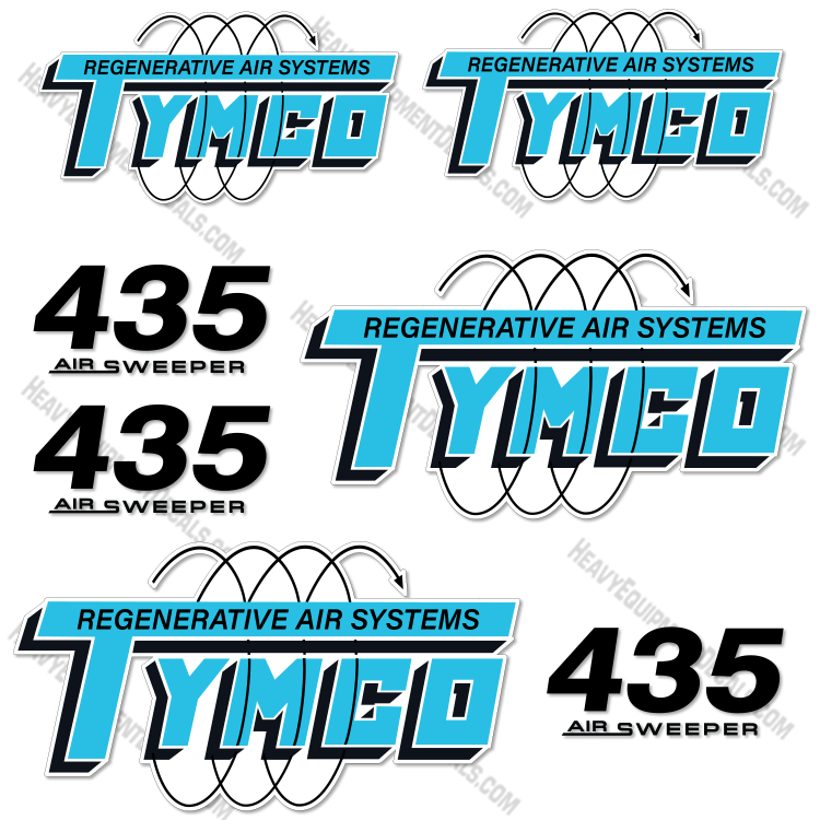 Fits Tymco 435 Decal Kit Street Sweeper decal kit, sweep