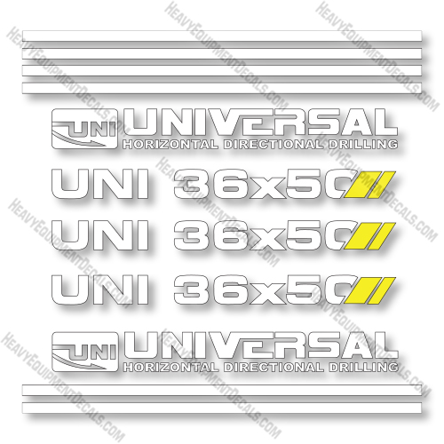 Universal UNI 36X50 Decal Kit Horizontal Directional Drill - Aftermarket Kit decals, decal kit 