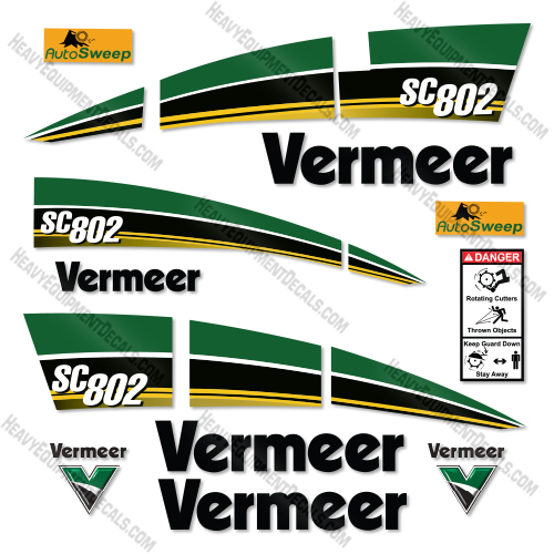 Vermeer SC802 Decal Kit Stump Cutter - New Style- Aftermarket Kit vermeer, decal kit, declas 