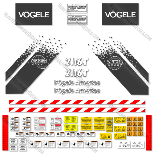 Fits Vogele 2116T Decal Kit Asphalt Paver 2116, 2116t, decal kit