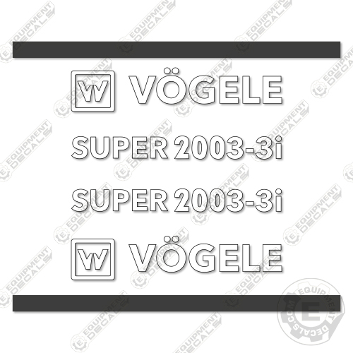 Vogele Super 2003-3i Decal Kit Asphalt Paver- Aftermarket Kit   decals, decal kit, gehl