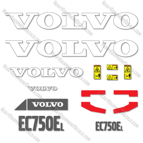 Volvo EC750EL Decal Kit Crawler Excavtor - Aftermarket Kit decals, decal kit , volvo