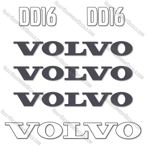 Fits Volvo DD16 Decal Kit Soil Compactor Roller  dd16, 16