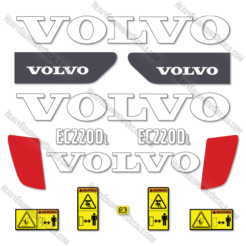  Volvo EC220DL Decal Kit Hydraulic Excavator - Aftermarket Kit  220, 220d, 220dl, decal kit, ec220, ec220d, ec220dl
