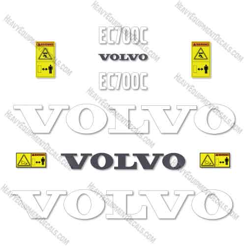 Fits Volvo EC700C Decal Kit Excavator 700,  decal kit, ec700, ec700c