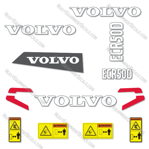 Fits Volvo EC50D Decal Kit Mini Excavator 50d, decals, ecr50, ecr50d