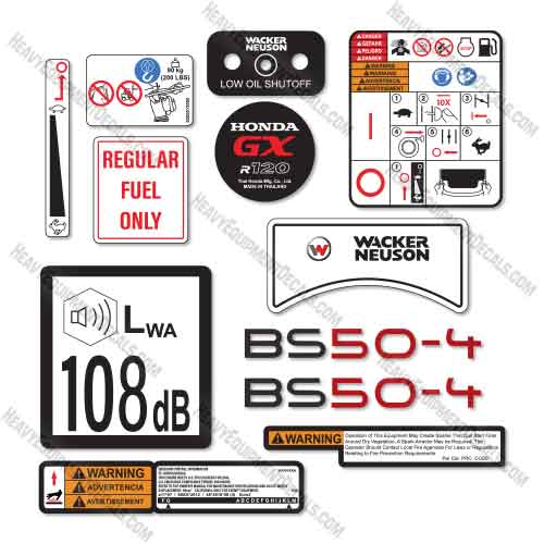 Fits Wacker Neuson BS50-4 Decal Kit Rammer  50, bs-50, bs50, decal kit
