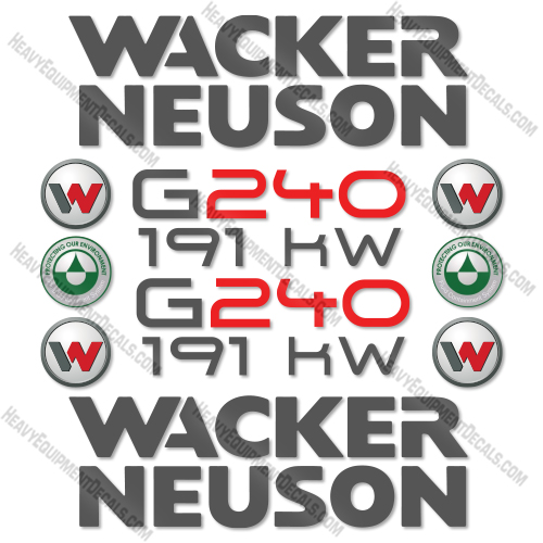 Fits Wacker Neuson G240 191KW Decal Kit Generator 