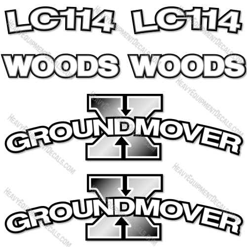 Fits Woods LC114 Decal Kit Front End Loader Attachment 114, decal kit, lc114, lc-114