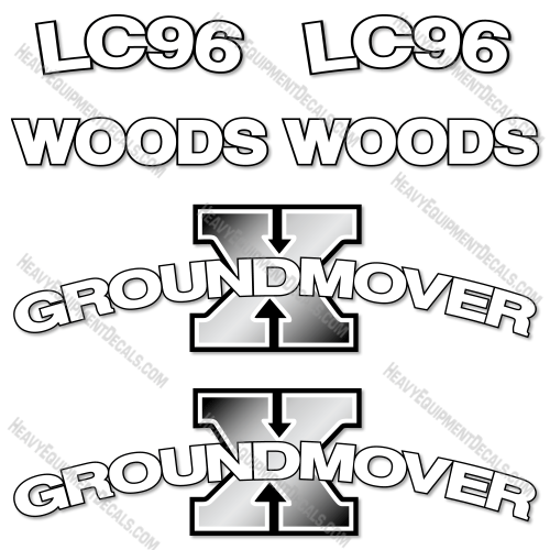 Fits Woods LC96 Decal Kit Front End Loader Attachment 96, decal kit, lc96, lc-96