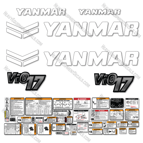Fits Yanmar Vio 17-1a Decal Kit Mini Excavator  17, 17-6, decal kit, vio