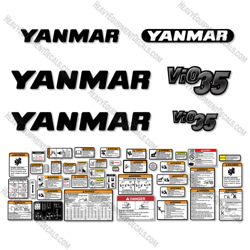 Fits Yanmar Vio 35-6 Decal Kit Mini Excavator 35, 35 universal, 35-5, decal kit, vio