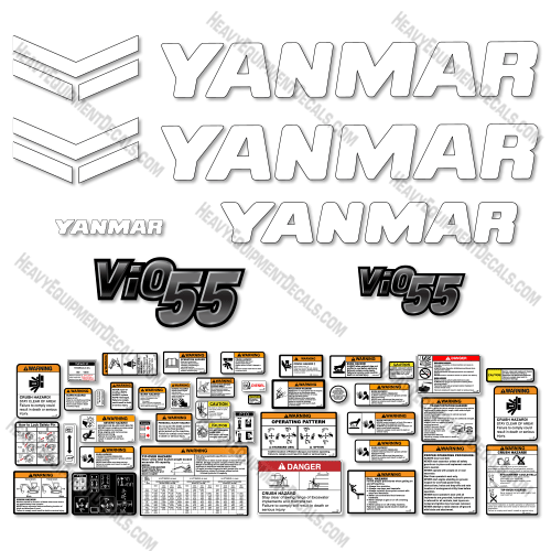 Fits Yanmar Vio 55-6A Decal Kit Mini Excavator 55, 55-6a, decal kit, vio, vio55, vio55-6a