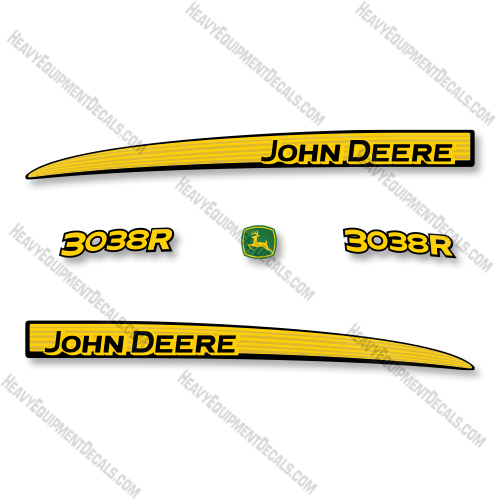 John Deere 3038R Closed Cab Decal Kit Compact Tractor - Aftermarket Kit   decal kit, deere, john deere