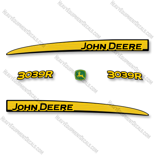 John Deere 3039R Closed Cab Decal Kit Compact Tractor - Aftermarket Kit    decal kit, deere, john deere