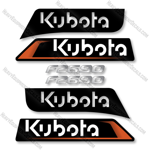 Kubota F2690 Closed Vab Decal Kit Lawn Mower - Aftermarket Kit  Kubota,decals