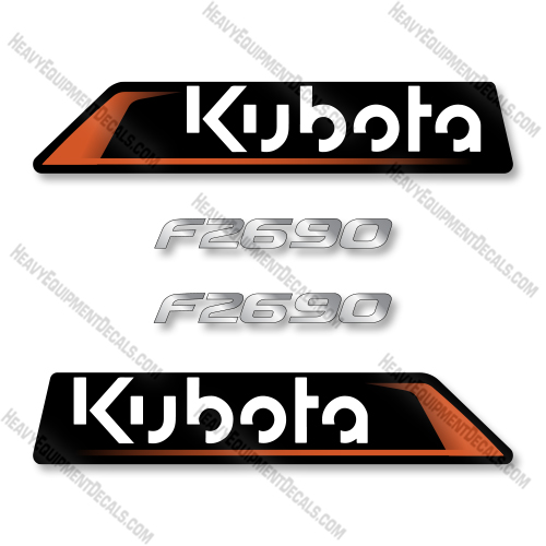 Kubota F2690E  Decal Kit Lawn Mower - Aftermarket Kit  Kubota,decals