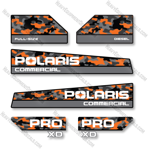 Polaris Pro XD 2000D Full Size Diesel Custom Duck Camo Decal Kit Utility Vehicle - Aftermarket Kit   decal kit, polaris ranger, 