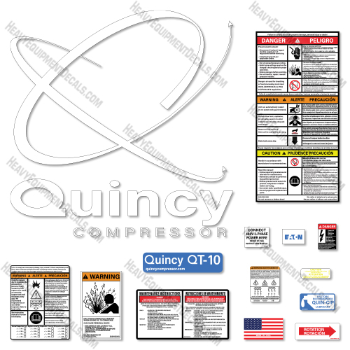 Quincy QT10 Decal Kit Air Compressor -Aftermarket Kit 