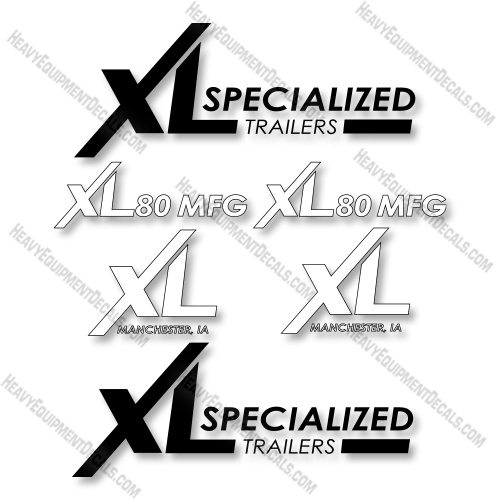 XL 80 MFG Specialized Trailers Decal Kit Trailer - White & Black - Aftermarket Kit 