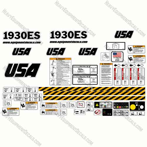 Fits USA 1930ES Decal Kit Scissor Lift 1930, 1930-es, 1930es, decal kit