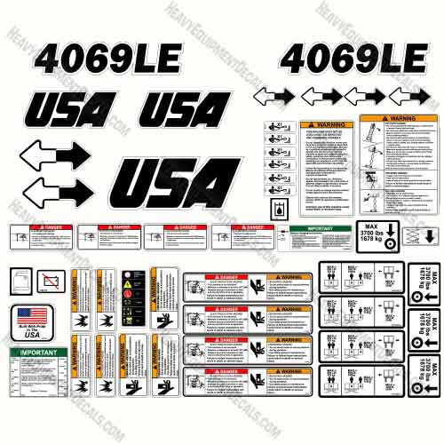 Fits USA 4069LE Decal Kit Scissor Lift 4069, 4069-le, 4069le, decal kit