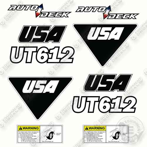 Custom USA Decal Upgrade Fits JLG UT612 Trailer - Aftermarket Kit decal kit, 612, ut612