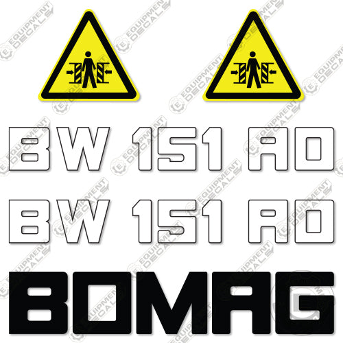 Fits Bomag BW 151-AD Decal Kit Roller decal kit