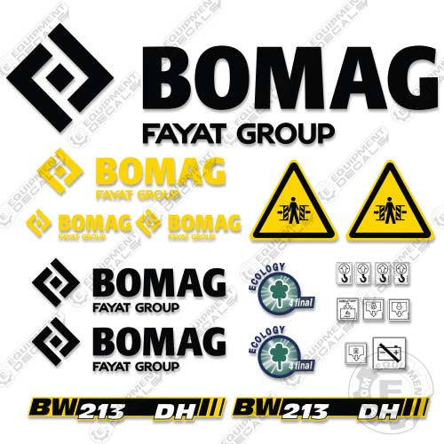 Fits Bomag BW213DH Decal Kit Single Drum Roller 213dh, bw 213 dh, bw213, bw213dh, decal kit