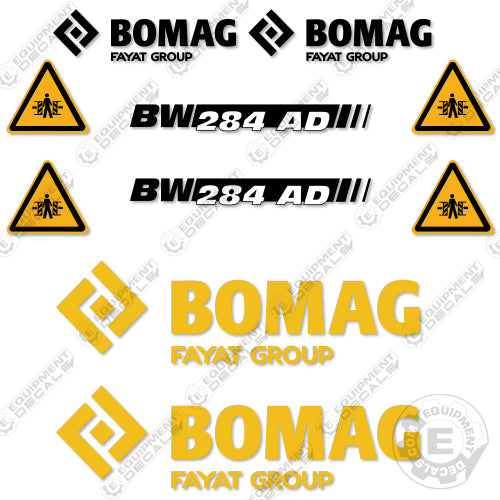 Fits Bomag BW284AD Decal Kit Roller 284, 284ad, bw284, bw284ad, decal kit