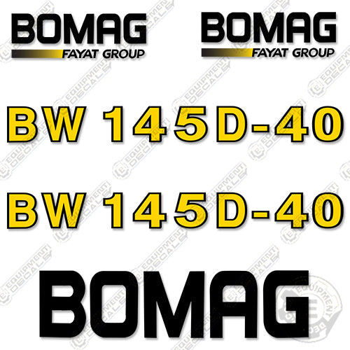 Fits Bomag BW 145D-40 Vibratory Roller Decal Kit decal kit