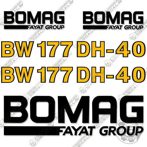 Fits Bomag BW 177DH-40 Vibratory Roller Decal Kit 177, 177d, 177d40, 177dh, 177dh40, 40, decal kit