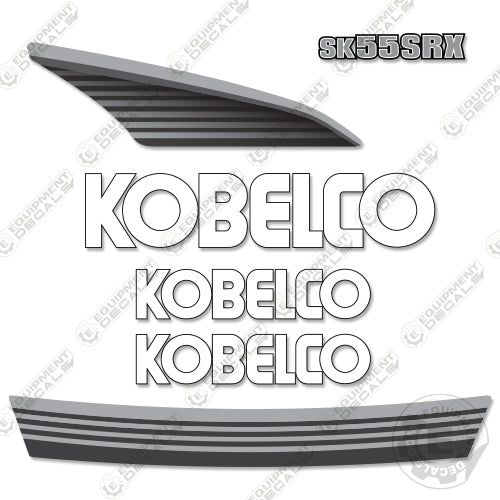 Fits Kobelco SK55SRX Decal Kit Excavator (White Style) 55, 55sr, 55srx, decal kit, sk, sk55, sk55srx
