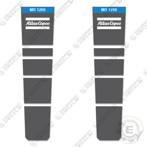 Fits Atlas Copco MB1200 Decal Kit Hammer 1200, decal kit, md, md1200