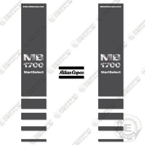 Fits Atlas Copco MB1700 Decal Kit Hammer (Style 2) 1700, decal kit, mb1700