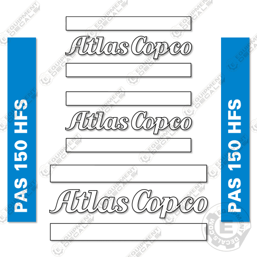 Fits Atlas Copco PAS 150 HFS Decal Kit Water Pump 150, 150hfs, decal kit, hfs, pas, pas150