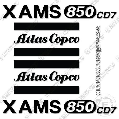 Fits Atlas Copco XAMS750 CD7 Decal Kit Air Compressor 750, atlas, atlascopco, copco, decal kit, cd7, xams, xams750, xams850cd7
