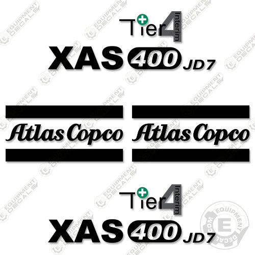 Fits Atlas Copco XAS400 JD7 Decal Kit Air Compressor 400, atlas, atlascopco, copco, decal kit, jd7, t4, tier 4, tier4, tir 4