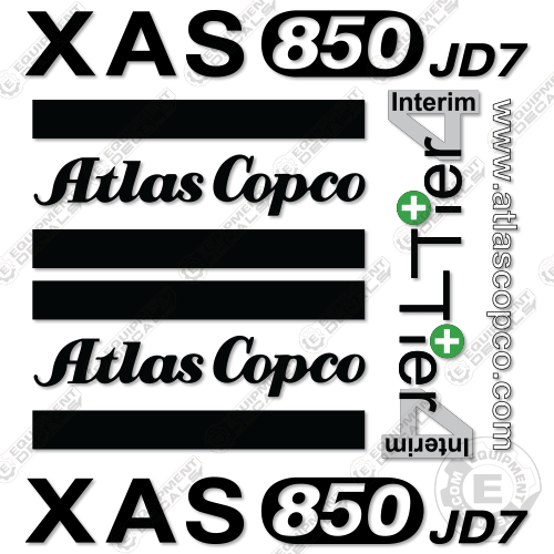Fits Atlas Copco XAS850 JD7 Decal Kit Air Compressor 850, atlas, atlascopco, copco, decal kit, jd7, t4, tier 4, tier4, tir 4