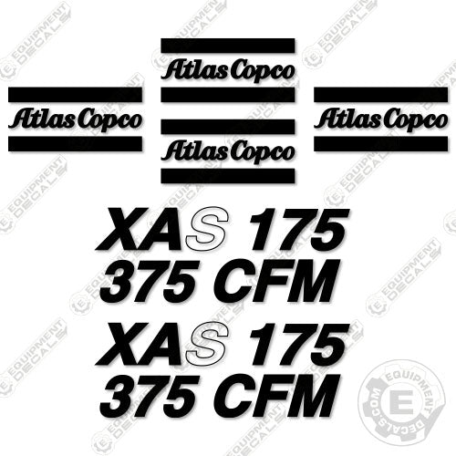 Fits Atlas Copco XAS 175 375 CFM Decal Kit Air Compressor 175, 175/375, atlas, atlascopco, copco, decal kit, xas175
