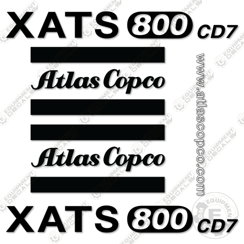 Fits Atlas Copco XATS800 CD7 Decal Kit Air Compressor 800, atlas, atlascopco, copco, decal kit, cd7, xams, xats800, xats800cd7