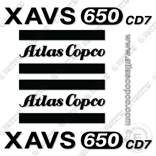 Fits Atlas Copco XAVS650 CD7 Decal Kit Air Compressor 650, atlas, atlascopco, copco, decal kit, cd7, xavs, xavs650, xavs650cd7