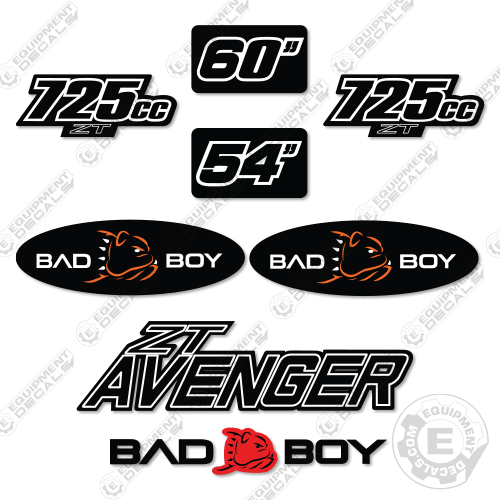 Fits Bad Boy 725CC Decal Kit Mower 725, 725cc, decal kit