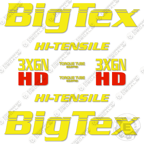 Fits Big Tex 3XGNHD Decal Kit Goose Neck Trailer 3xgn, 3xgnhd, big, big tex, bigtex, decal kit, tex