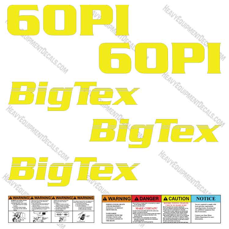 Fits Big Tex 60PI Trailer Decal Kit big, big tex, bigtex, decal kit, tex