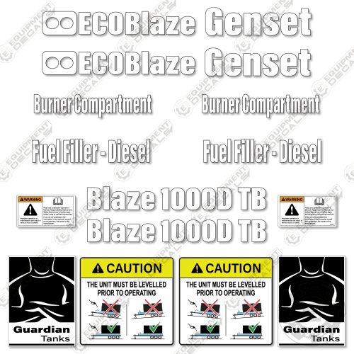 Fits Blaze 1000D TB Decal Kit Generator Heater 1000, 1000D, 1000dtb, decal kit