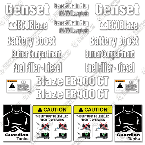Fits Blaze EB400CT Decal Kit Generator Heater 400, decal kit, eb400, eb400 ct